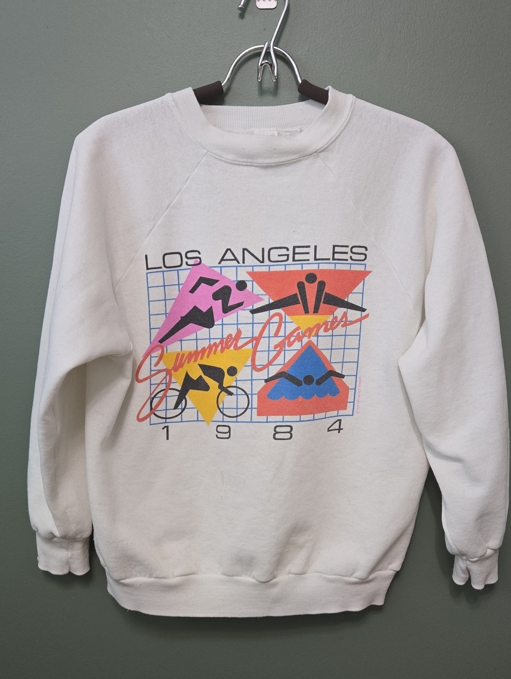 Los Angeles Summer Games 1984 White Graphic Sweatshirt Sz M